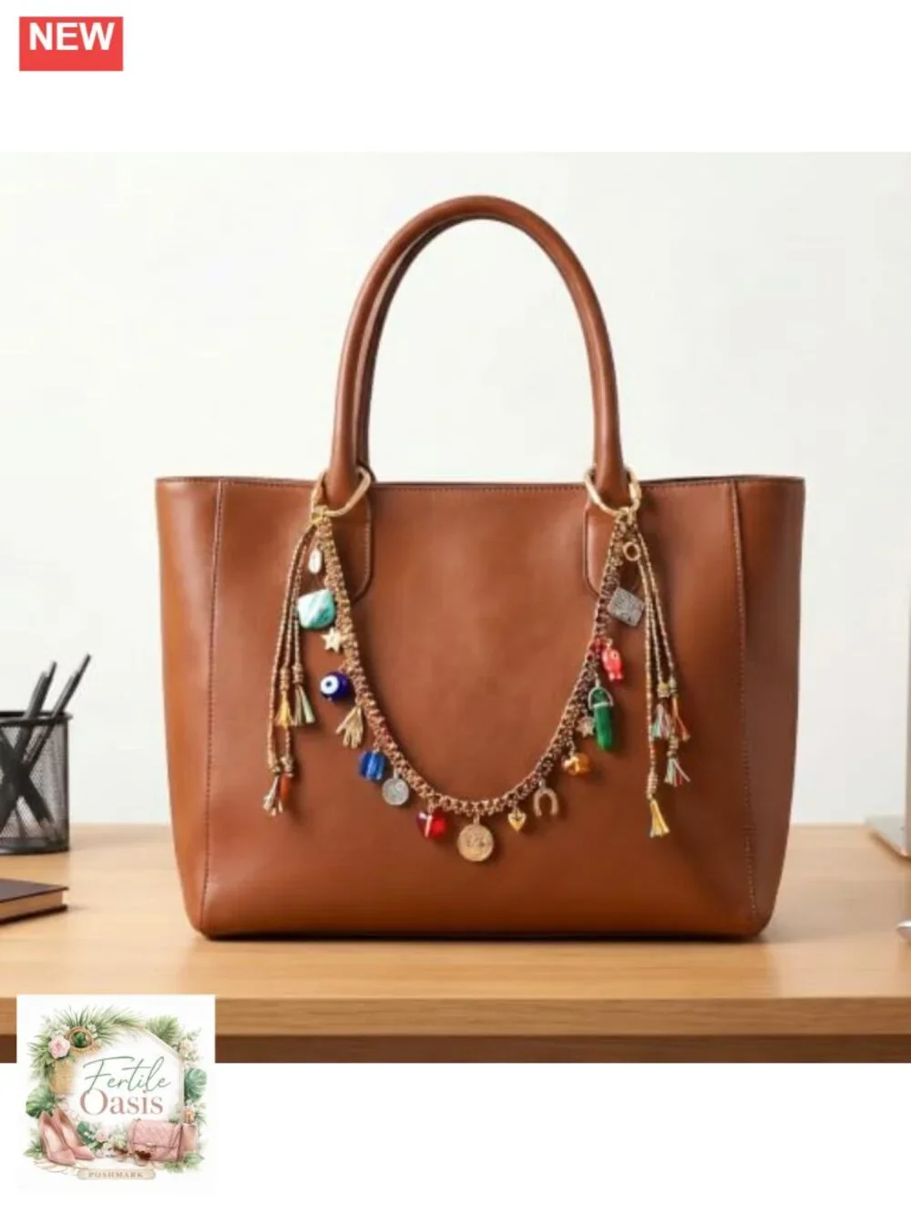 Handmade Beaded Rope Purse Chain Extender 2-in-1 Bag Charm Bag Decor